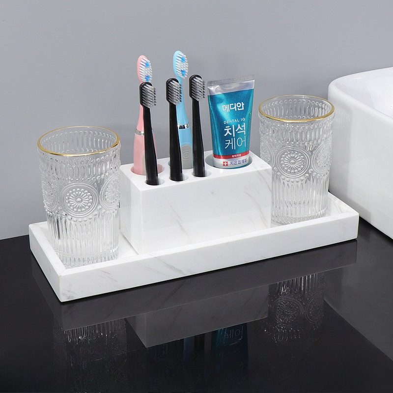 Marble Vanity Tray Bathroom Or - Home Bathroom Organizer ulasan dan harga