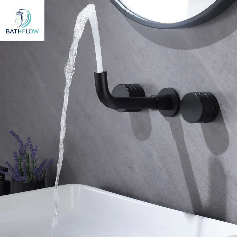 Minimalist Brass 2-Handle Wall - Basin Mixer Tap ulasan dan harga